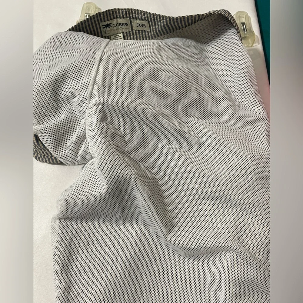 J. By J. CREW Swim Trunks Men's 36 Seer Sucker Built-in Lining Blue White Preppy